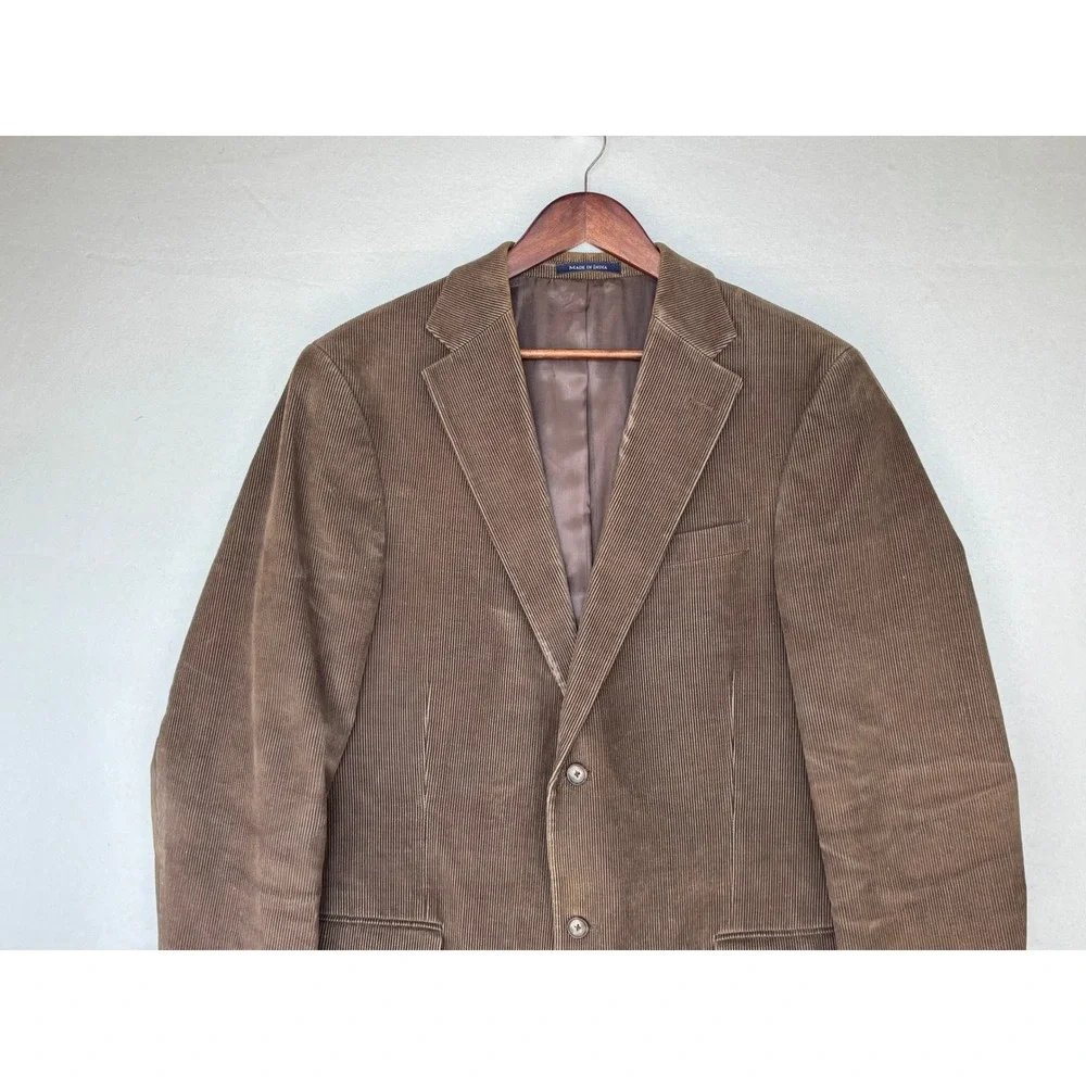 VTG LANDS' END Brown Corduroy Blazer Sport Coat Jacket Men's Office‎ Work 42L